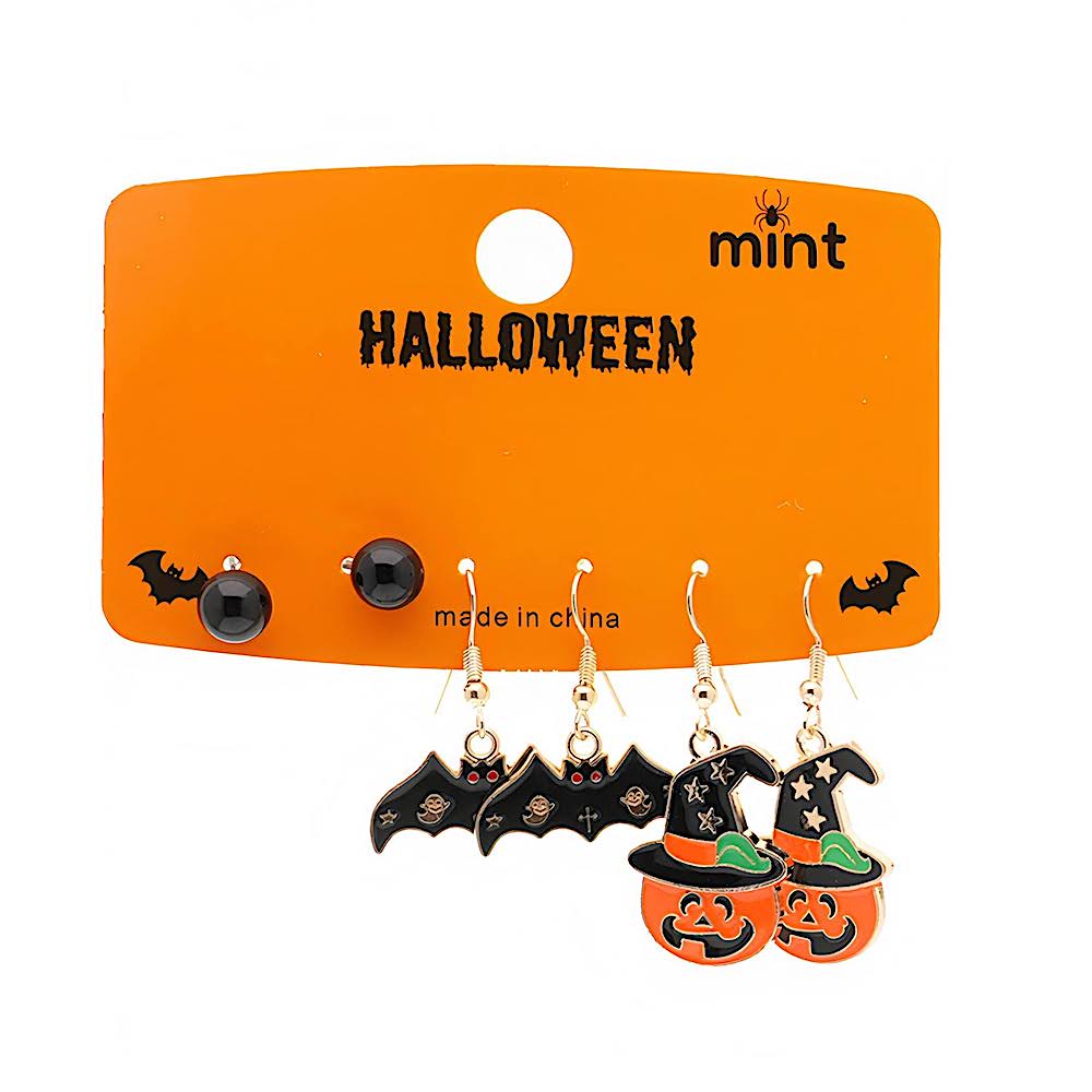 3 Pair Halloween Character Earring Set