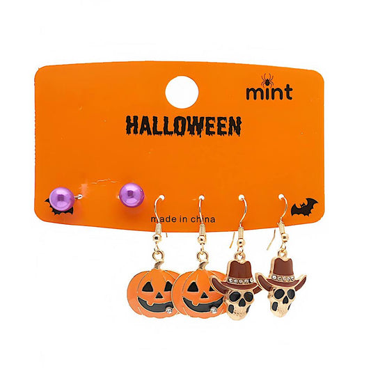 3 Pair Halloween Character Earring Set