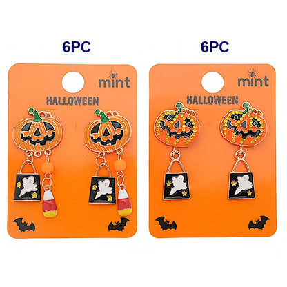Enamel Halloween Pumpkin Dangle Earring