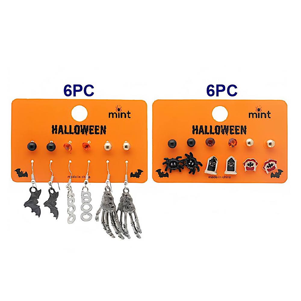 6 Pair Halloween Character Earring Set