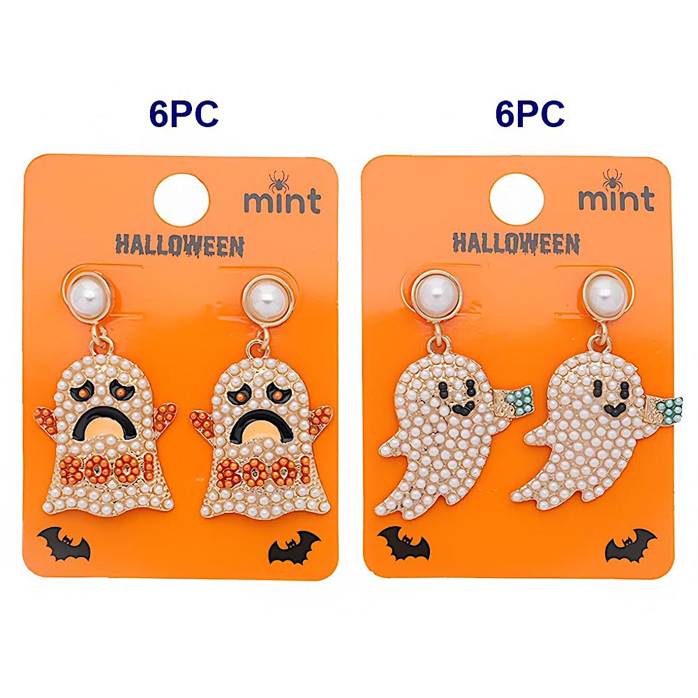 Halloween Pearl Pumpkin Drop Earrings
