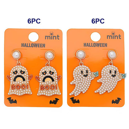 Halloween Pearl Pumpkin Drop Earrings