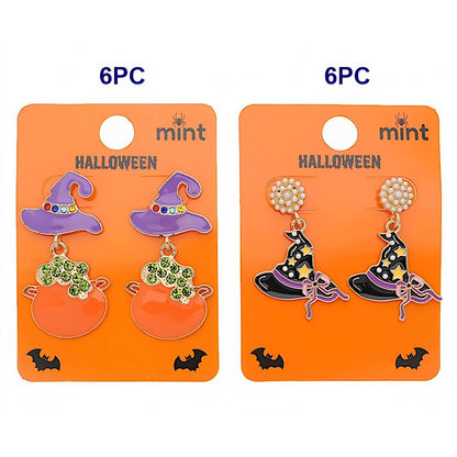 Halloween Enamel Witch Hat Drop Earrings