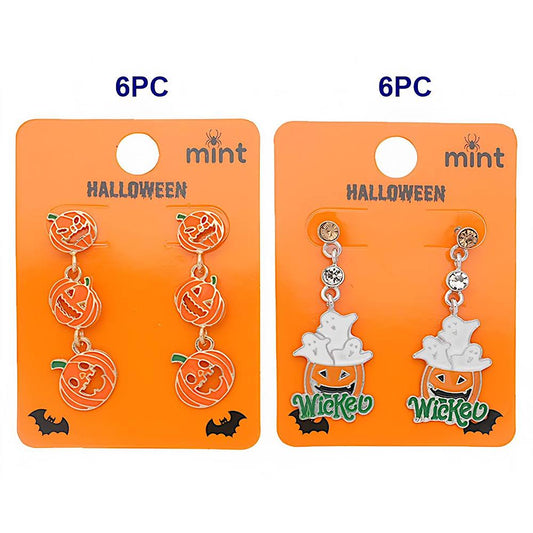 Halloween Enamel Pumpkin Drop Earrings