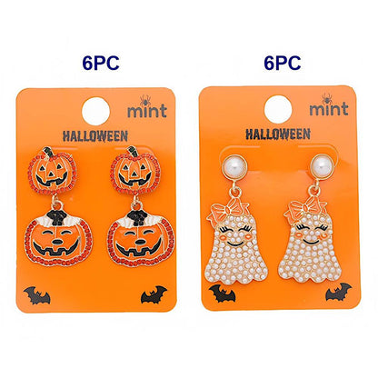 Halloween Pumpkin & Ghost Drop Earrings