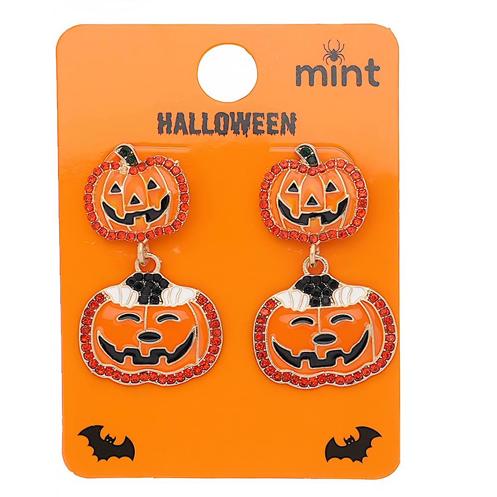 Halloween Pumpkin & Ghost Drop Earrings