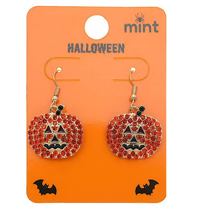 Halloween Pumpkin & Black Cat Drop Earrings