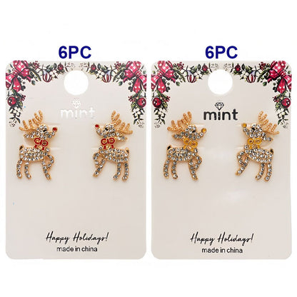 Christmas Rhinestone Reindeer Earring