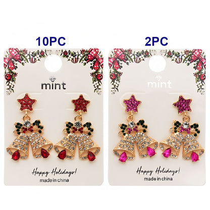 Rhinestone Christmas Bells Earring