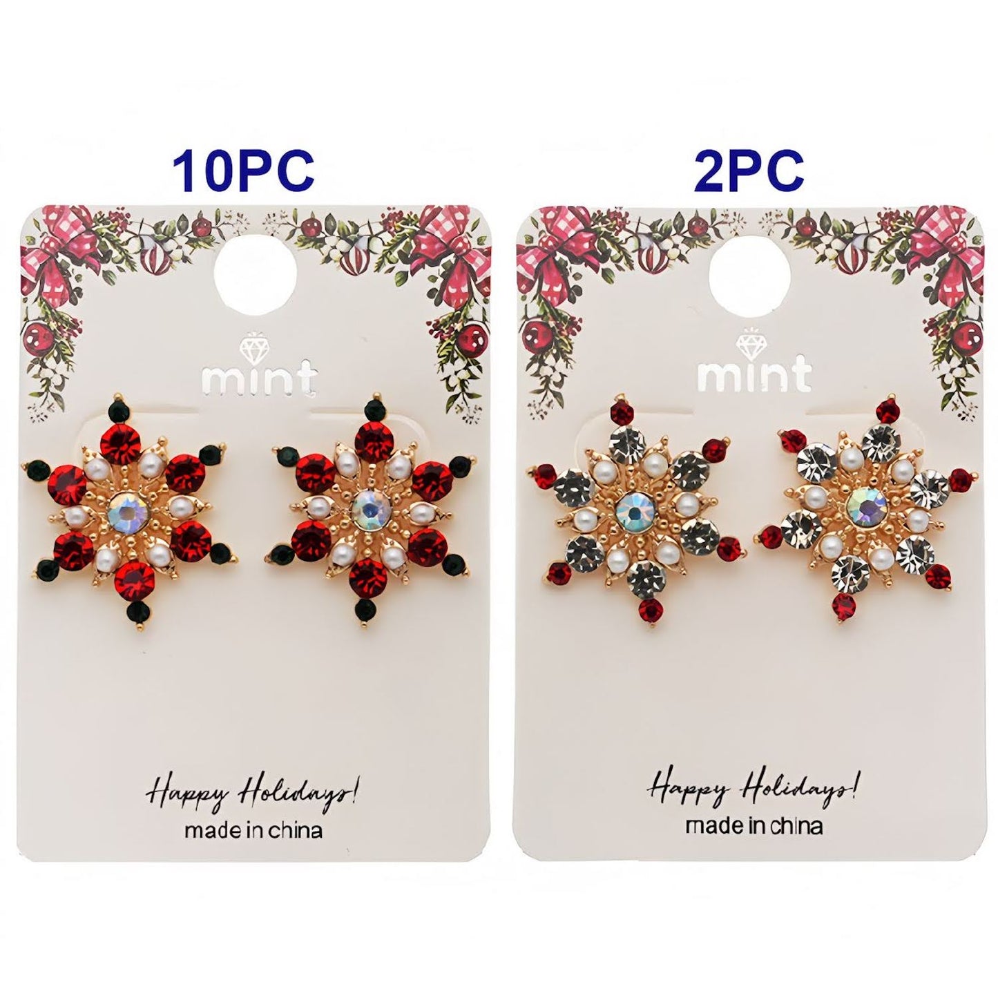 Rhinestone Christmas Snowflake Earring