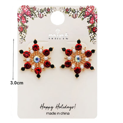 Rhinestone Christmas Snowflake Earring