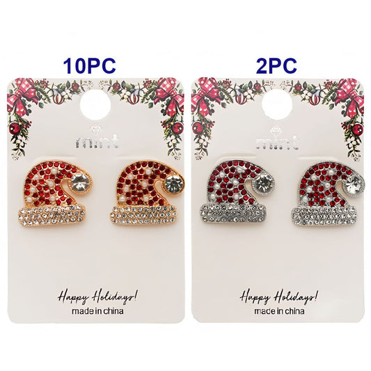 Rhinestone Christmas Hat Earring