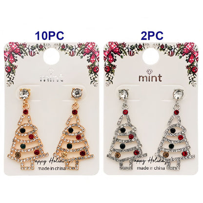 Rhinestone Christmas Tree Dangle Earring