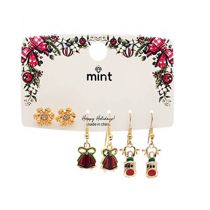 Christmas 3 Pair Assorted Earring Set