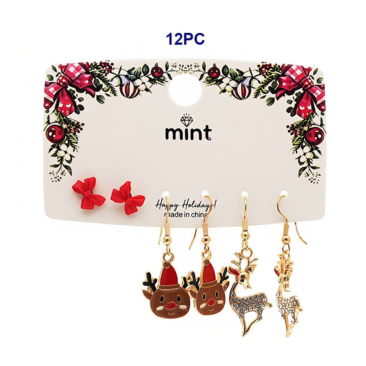 Christmas 3 Pair Assorted Earring Set
