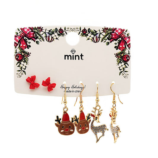 Christmas 3 Pair Assorted Earring Set