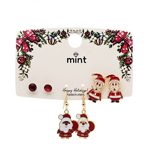 Christmas 3 Pair Assorted Earring Set