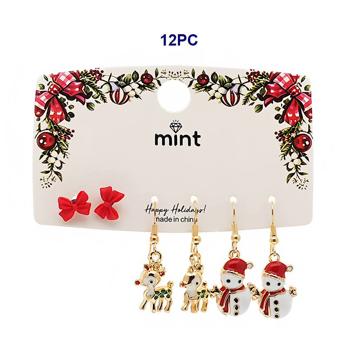 Christmas 3 Pair Assorted Earring Set