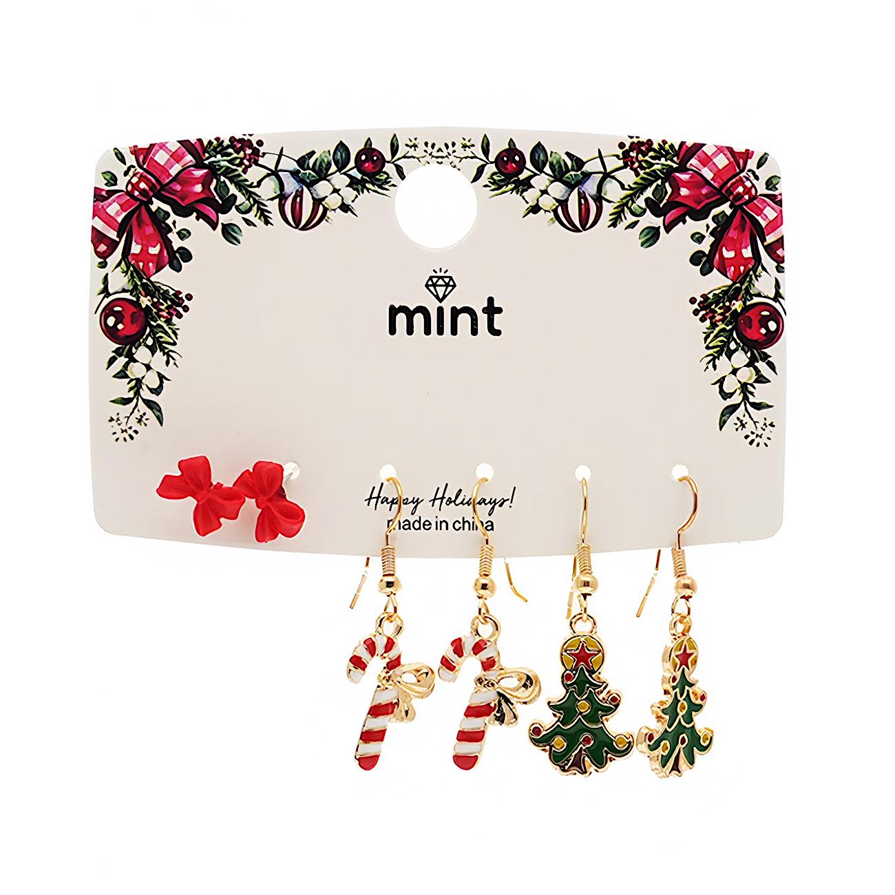 Christmas 3 Pair Assorted Earring Set