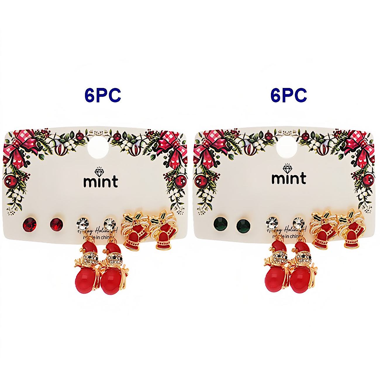 Christmas 3 Pair Assorted Earring Set