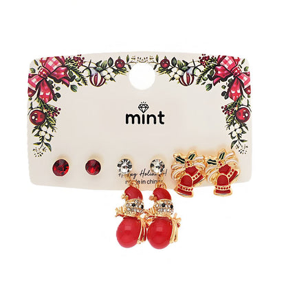 Christmas 3 Pair Assorted Earring Set