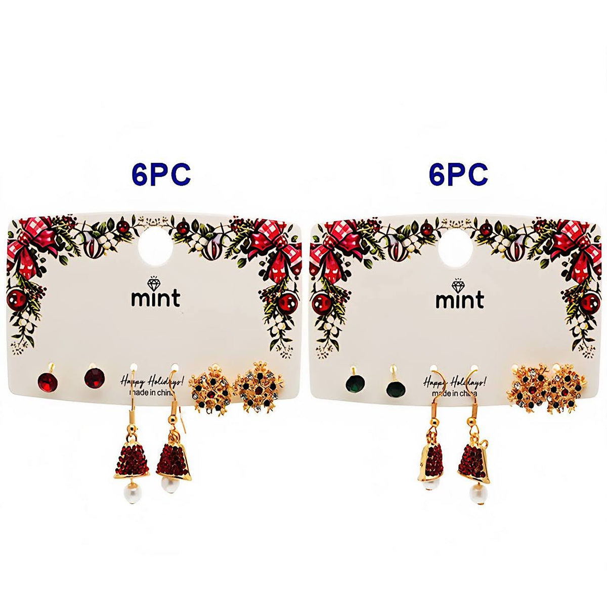 Christmas 3 Pair Assorted Earring Set