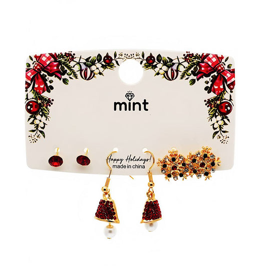 Christmas 3 Pair Assorted Earring Set