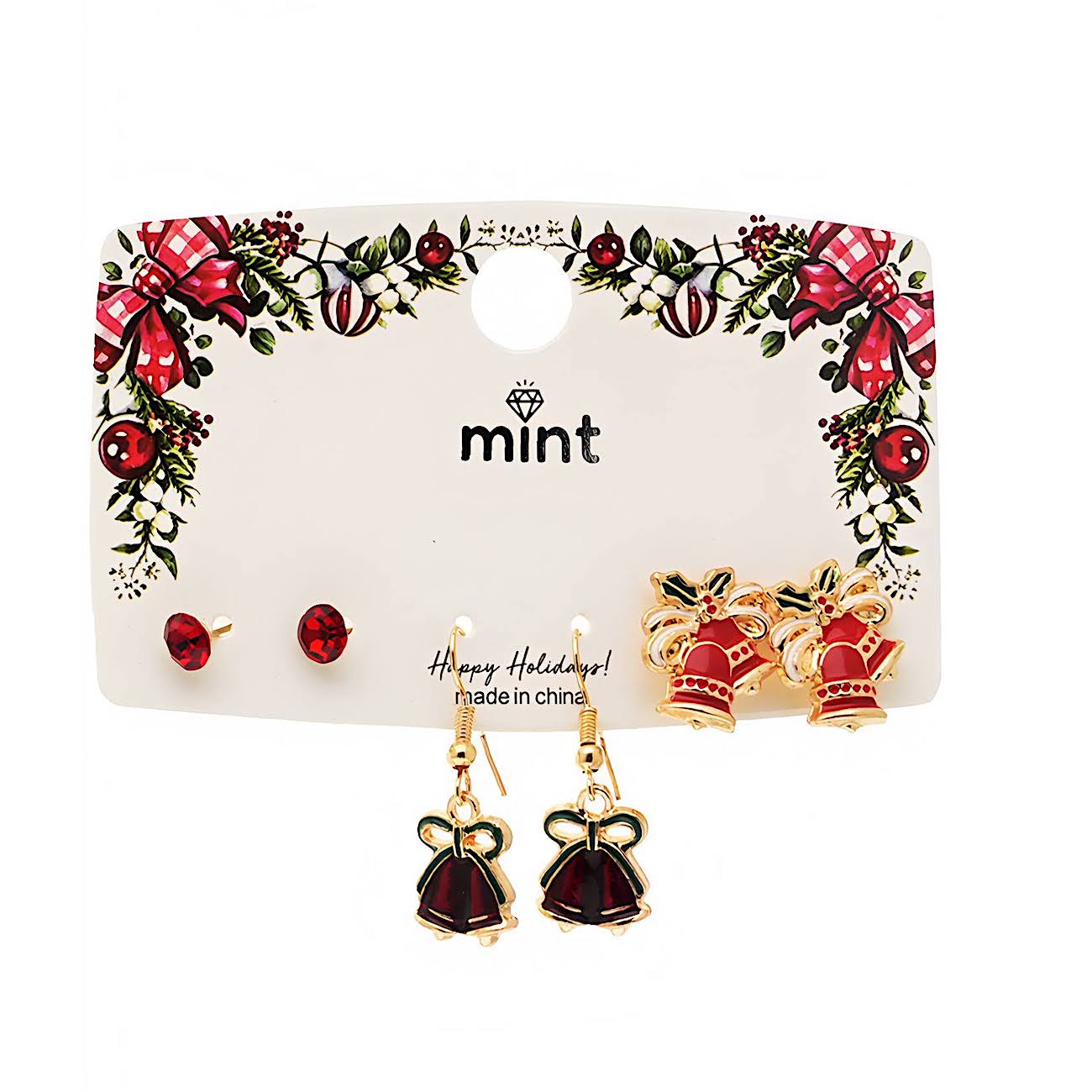 Christmas 3 Pair Assorted Earring Set