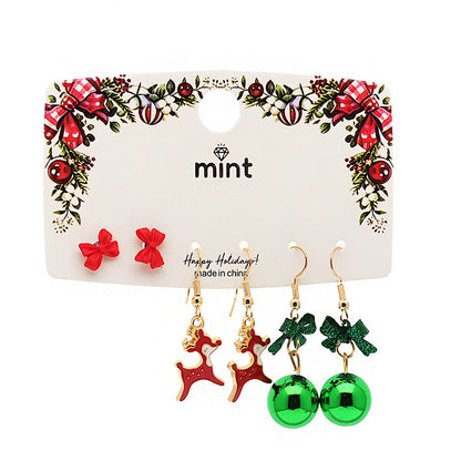 Christmas 3 Pair Assorted Earring Set