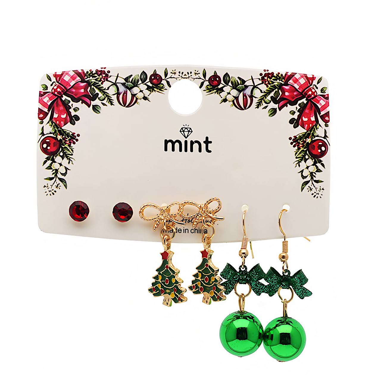 Christmas 3 Pair Assorted Earring Set