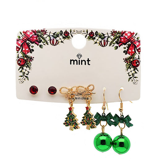 Christmas 3 Pair Assorted Earring Set