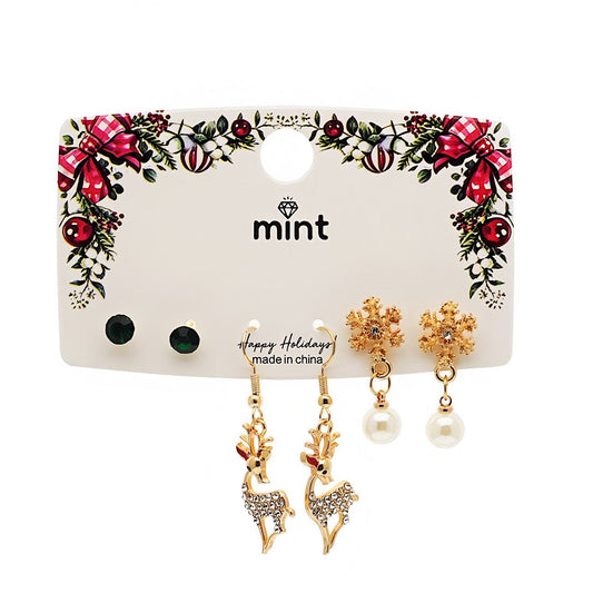 Christmas 3 Pair Assorted Earring Set