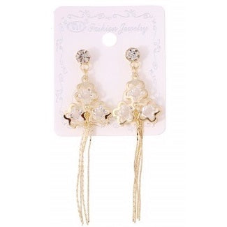 JAE22898 - Flower Fringe Earring