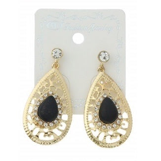 JAE23154 - Filigree Teardrop Stone Earring