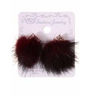 JAE23644 - Faux Fur Post Earring