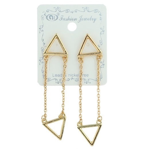 JAE24142 - Triangle Chain Drop Earring