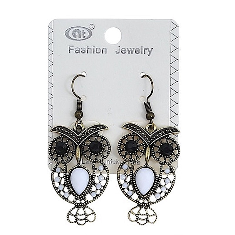 Vintage Filigree Owl Earring