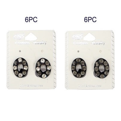 JAE27064 - Black Oval Earring