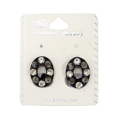JAE27064 - Black Oval Earring