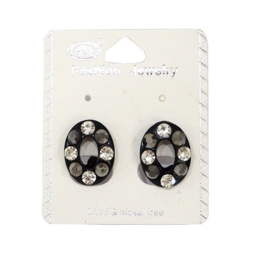 JAE27064 - Black Oval Earring