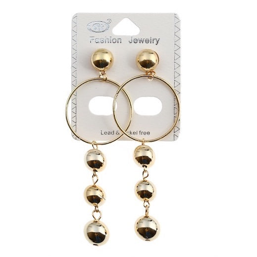 JAE27637 - Korean Style Bead Drop Earring