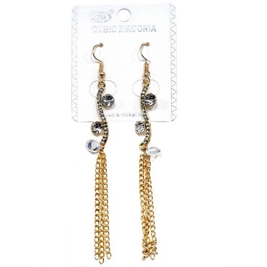 JAE27651 - Fringe Chain Drop Earring