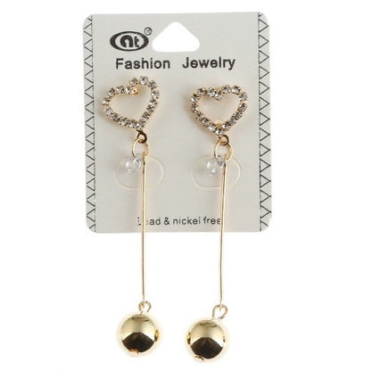 JAE28228 - Korean Style Heart Drop Earring