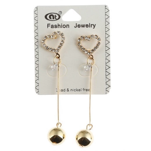 JAE28228 - Korean Style Heart Drop Earring