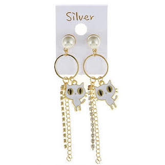JAE29964 - Enamel Cat Earring