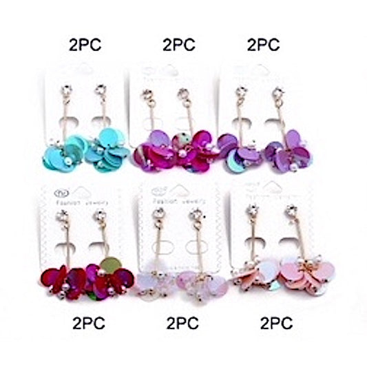 Holographic Sequin Pearl Earring