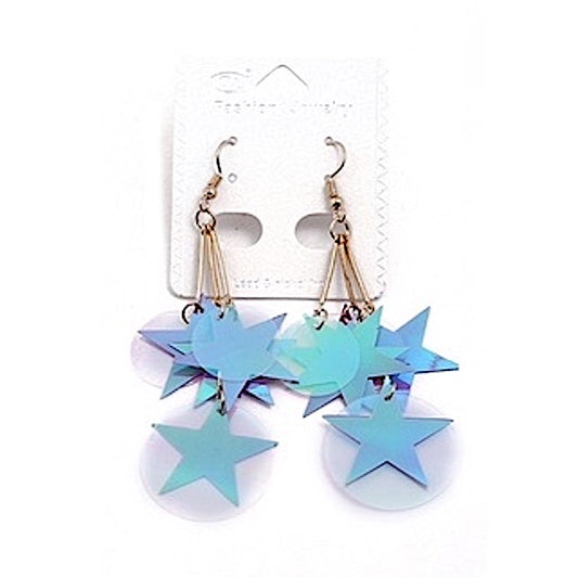 Holographic Sequin Star Earring