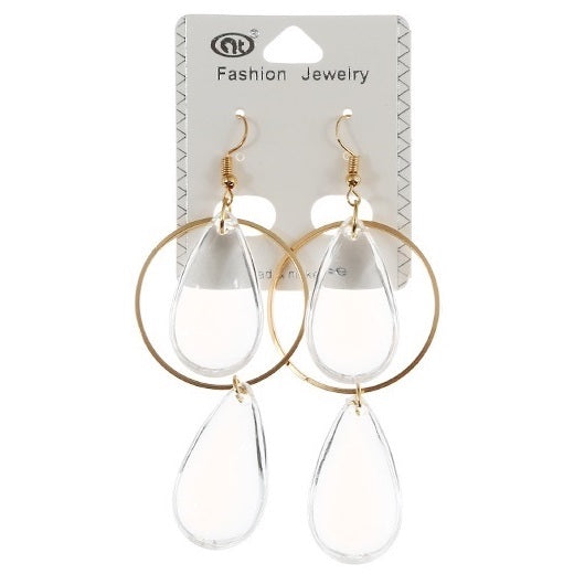JAE30880 - Clear Bead Drop Earring