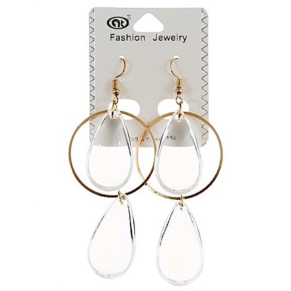 Clear Bead Drop Earring