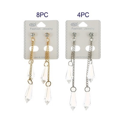 JAE30881 - Clear Bead Drop Earring